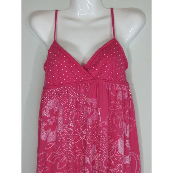 Aeropostale Pink & White Floral Empire Waist  Mini Dress SMALL NWT Hawaiian Boho - Picture 2 of 12